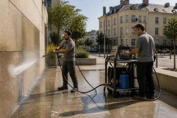 Nettoyage haute pression sol extérieur Mâcon